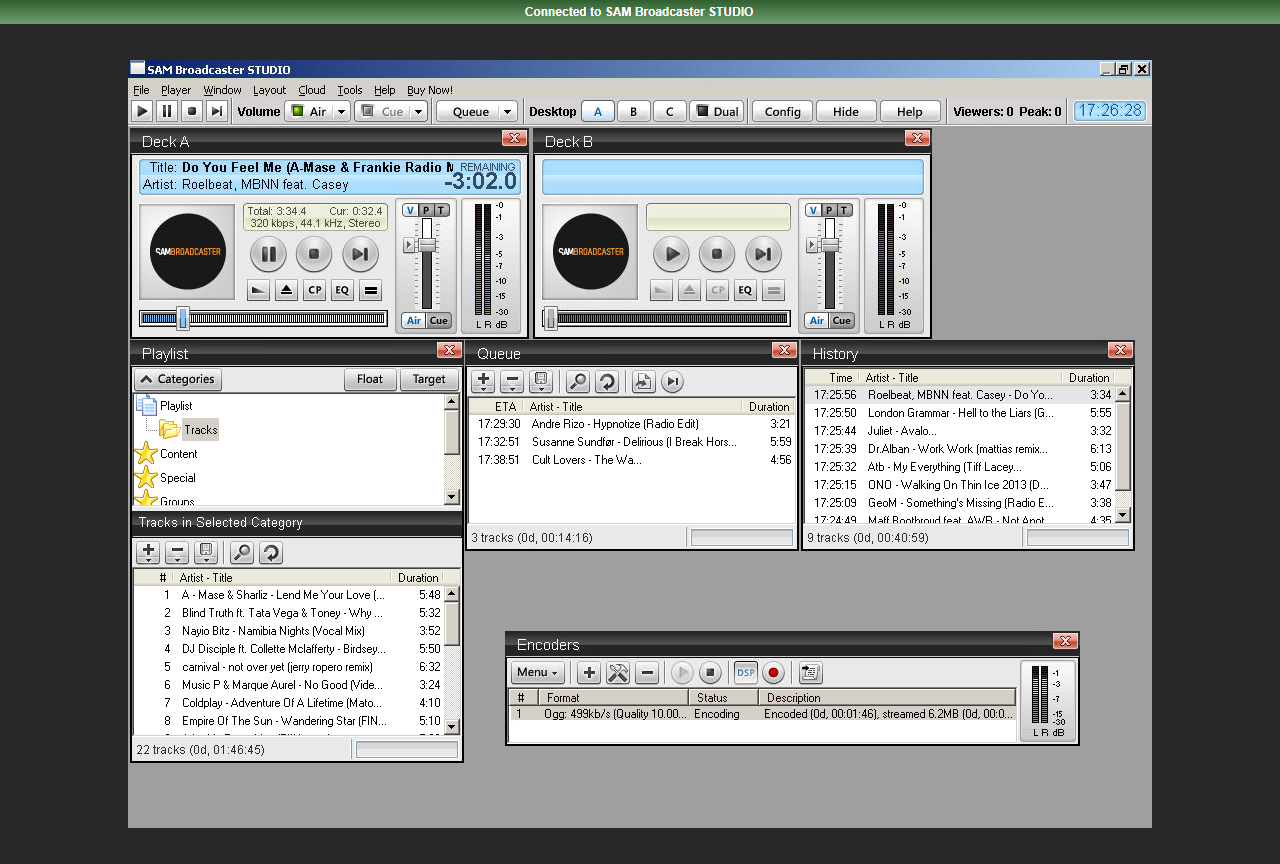 Broadcasting software Sam Broadcaster